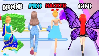 NOOB vs PRO vs HACKER vs GOD - Dancing Hair 3D  , Money Run 3D ...