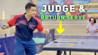How to judge and return short and long serves & change Spin up and down randomly