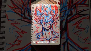 Try This With 3D Glasses 👓 🖍 (Goku & Vegeta) #shorts #goku