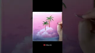 #Shorts Painting | Cotton Candy Cloud Island 🏝