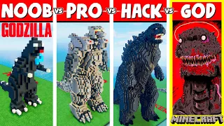 Minecraft Battle: NOOB vs PRO vs HACKER vs GOD: GODZILLA BUILD CHALLENGE in Minecraft / Animation