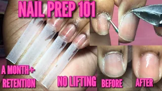 ULTIMATE NAIL PREP TO AVOID LIFTING 🙅🏾‍♀️‼️| ACRYLIC NAIL RETENTION 💅🏾 | FOR BEGINNERS  ✨