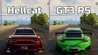 NFS Unbound: Dodge Charger SRT Hellcat vs Porsche 911 GT3 RS - WHICH IS FASTEST (Drag Race)