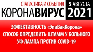 5 августа 2021: статистика коронавируса в России на сегодня