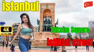 istiklal street and taksim square istanbul 🇹🇷 2024 february l Walking tour