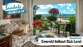 Emerald Beachfront Walkout Club Level (CBW) | Sandals La Toc, St Lucia | Full Room Tour & Review 4K