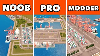 Noob VS Pro VS Modder XXL - Building a Container Port in Cities: Skylines