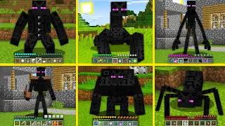 ALL MUTANT MOBS BECAME ENDERMAN IN MINECRAFT ZOMBIE CREEPER SKELETON SPIDER BATTLE HOW TO PLAY