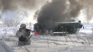 Russian infantry and infantry fighting vehicle BMP-2