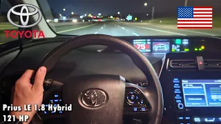 2022 Toyota Prius LE 1.8 Hybrid 121 HP HIGHWAY NIGHT POV DRIVE SAN JOSE (60 FPS/1440p)