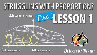 FREE LESSON! DRAWING CARS IN PERSPECTIVE: SETTING UP YOUR PROPORTIONS