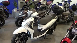 The 2020 SYM Symphony ST 200i scooter white colour walkaround