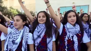 دبكة أنا دمي فلسطيني لمدرسة في فلسطين رائعة جدا Filistin'in Folklor Oyunu Dabka