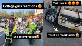 Girls reactions on Zx10r😍 | Ninja Zx10r public reactions| Deadly live accident caught on camera