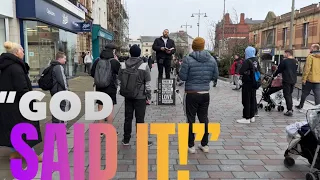 Young Atheist has MANY Objections to the Street Preacher BUT Gets the Truth! |OSXKM Darlington