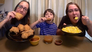 Fried Chicken, Corn And Gravy | Gay Family Mukbang (먹방) - Eating Show