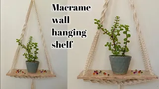 Macrame wall hanging shelf | Macrame craft
