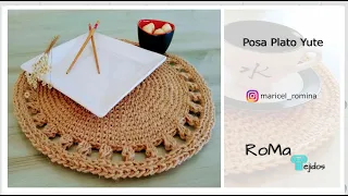 Posa Plato crochet / plato de sitio  paso a paso /individual circular ganchillo/diy