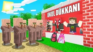 FAKİR KÖYDE OKUL DÜKKANI AÇTI! 😱 - Minecraft