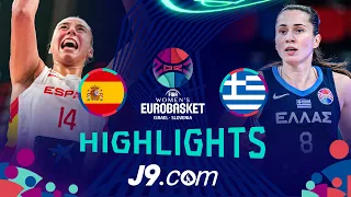 Spain 🇪🇸 vs Greece 🇬🇷 | J9 Highlights | FIBA #EuroBasketWomen 2023