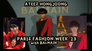 ATEEZ Hongjoong at Paris Fashion Week 2023 with Balmain