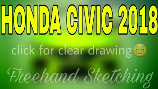 Lets Draw HONDA CIVIC - 2018 || Cars Drawing || Sketches & Diagrams Art ||