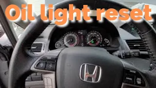 2016 Honda odyssey oil light reset