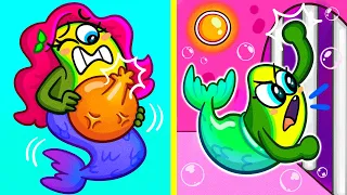 Good Pregnant Mermaid vs Bad Pregnant Mermaid || Funny Pregnancy Situations