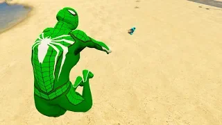 GTA 5 Green Spiderman Vs Blue Hulk Ragdoll Compilation | (GTA 5 Fails Funny Moments Ragdolls)