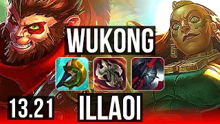 WUKONG vs ILLAOI (TOP) | Comeback, Legendary, 18/5/11, 900K mastery | KR Diamond | 13.21