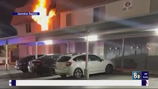 Las Vegas family escapes second-story apartment fire with help from neighbors