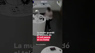 A mordidas, mujer roba un iPhone #nmas #iphone