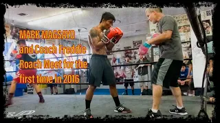 THROWBACK! Mark Magsayo and Freddie Roach punch mitts for the 1st time in 2016!