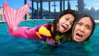 I CAN'T SWIM! Being a MERMAID for 24 hours! My Friend vs Funny Mermaid Situations by Spy Ninjas