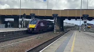 Trains at Leicester (02/04/2022) (ft two 66s, Locos in sidings, 222s, 170s, last few from Derby)