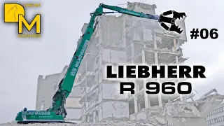 LIEBHERR R960 high reach DEMOLITION EXCAVATOR tearing down large office building [06] DREAM MACHINES