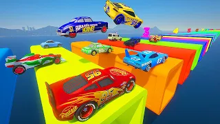 How Far Will These Pixar Cars Go? - McQueen The King Jackson Storm Chick Hicks Todd Pizza & Friends