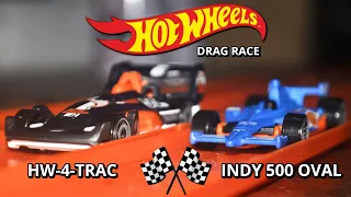 Hot Wheels | HW-4-Trac VS Indy 500 Oval | Drag Race