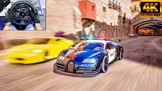 Police chase BUGATTI VEYRON Super Sport l Forza Horizon5 | LOGITECH G29 4K