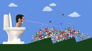 Escape From Skibidi Toilet - Countries Marble Race in Algodoo