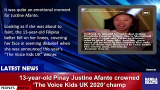 13-year-old Pinay Justine Afante crowned ‘The Voice Kids UK 2020’ champ