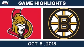 NHL Highlights | Senators vs. Bruins - Oct. 08, 2018