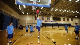 FC Barcelona players play basketball at American University