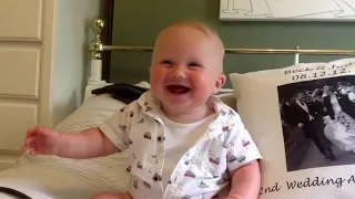 Baby laughing hysterically with dad | Baby laughing and Chuckling with dad | Kids Kingdom