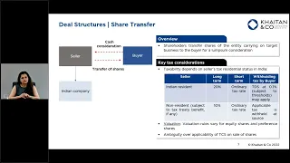 Key Tax issues in M&A transactions for Sellers