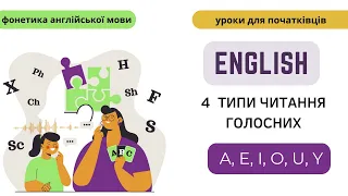 Англійська мова. Правила читання. Основні 4 типи читання голосних.