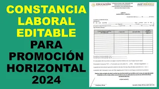 Soy Docente: CONSTANCIA LABORAL EDITABLE PARA PROMOCIÓN HORIZONTAL 2024