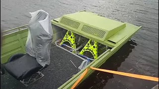 Самая  мощная лодка-болотоход в России  300+лс ! Американский  "Металл-шарк" нервно курит в сторонке