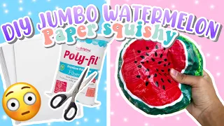 DIY JUMBO WATERMELON PAPER SQUISHY TUTORIAL! - so easy! 🍉