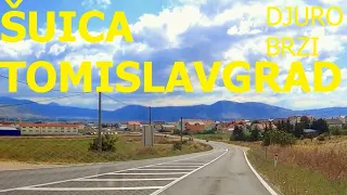 Šuica - Tomislavgrad, Herzegovina, main road M15, driving by car, September 2023